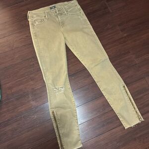 MOTHER Denim - Khaki Tan Color Like New Ankle Crop Zipper on Ankle - Size 25